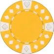 Clay Composite Diamond Suited Poker Chips 25 11.5 gram Yellow Poker Chips