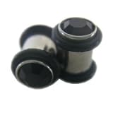 Heavy Gauge Gem Black Stone (4 Gauge) Bullet Ear Plugs-Fashion Ear Plug