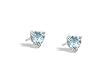 14K White Gold Genuine Heart Aquamarine Stud Earrings
