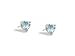 14K White Gold Genuine Heart Aquamarine Stud Earrings