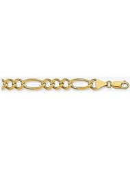 8mm Yellow Pave Large Figaro Chain 18"