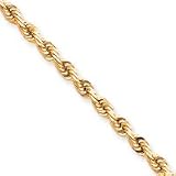 10k 6mm Handmade Diamond-cut Rope Chain Anklet - 9 Inch