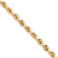 10k 6mm Handmade Diamond-cut 30 Inch Rope Chain