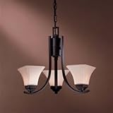 Minka Lavery 1813-66 Black Agilis Asian Themed 3 Light Mini Chandelier from the Agilis Collection