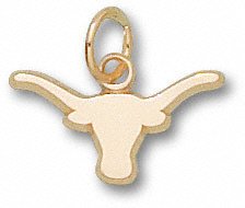 Texas Longhorns Solid 10K Gold Longhorn 1/4'' Pendant