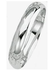 9mm 14k High Polished White Gold Bangle Bracelet