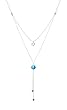 Star Glass Bead Y-Necklace - Blue, by Anat Eyal