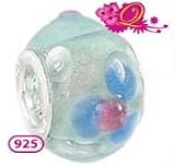 Quiges Beads Charms Murano Glass-Silver