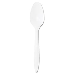 Dart S6BW - Style Setter Mediumweight Plastic Teaspoons, White, 1000/Carton