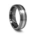 Gordon's Jewelers Edward Mirell Men's 7.0mm Black Titanium Wedding Band with Sterling Silver Inlay