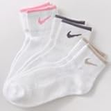 Nike Women's Performance Quarter Crew Socks 3 Pair - Shoe Size: 6-10 White - Made in USA