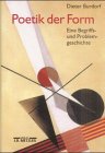 Poetik der Form - Dieter Burdorf