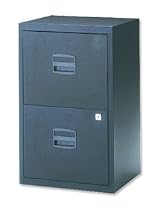 Trexus SoHo Filing Cabinet Steel Lockable 2-Drawer A4 W413xD400xH672mm Black Ref Pfa2