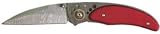 Folding Knife With Red Aluminum Cover And Satin Blade 4.5