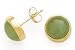 14K 7MM CABOCHON GREEN JADE EARRING