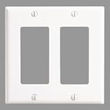 Leviton 005-80409-00W Decora 2 Gang Wallplate, Decora/Decora, White