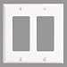 Leviton 005-80409-00W 2-Gang Wallplate, Decora/Decora, White