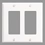 Leviton 005-80409-00W 2-Gang Wallplate, Decora/Decora, White