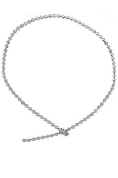 18K White Gold and Diamond Designer Adjustable necklace