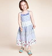 Pure Cotton Contrast Print Panel Maxi Dress