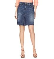 Indigo Collection Washed Look Denim Skirt