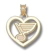 St Louis Blues Note Logo Heart Charm/Pendant