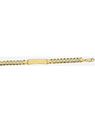 9mm 14k Yellow Pave Curb ID Bracelet 8.5"