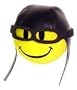Smiley Biker Pilot Cap Antenna Ball Topper