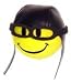 Smiley Biker Pilot Cap Antenna Ball Topper
