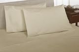 Egyptian 100% 200 Count Cotton Percale Latte Pillowcase Pair