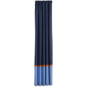 Kids Curtains: Kids Navy and Light Blue Curtains with Orange Trim, 63 Solar System Curtain Panel - Sold Individually
