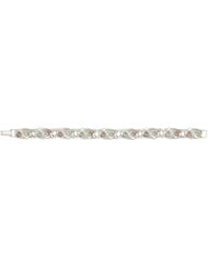 Black Hills Gold Tricolor Sterling Silver Wide Silver Bracelet