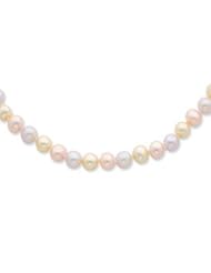 Sterling Silver 6-7mm Pastel Freshwater Cultured Pearl Necklace