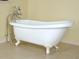 IMAGE OF Randolph Morris White Clawfoot Tub RMA67SL0WSIM Brushed Nickel Feet