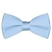 TopTie™ Mens Formal Solid Light Blue Satin Bow Tie