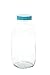 Vestil BTL-SW-G-16-CS Wide-Mouth Square Glass Bottle with Green Cap, 16 oz Capacity, Clear (Pack of 6)