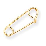 14k Solid Small 3-Dimensional Safety Pin Charm