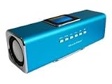 Zoom Produkt-Bild: Musicman TXX3548  MA Soundstation Stereo-Lautsprecher mit intergriertem Akku und LCD Display (MP3 Player, Radio, MicroSD Kartenslot,USB Steckplatz) blau