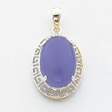 Sterling Silver Lavender Jade Greek Key Pendant