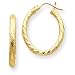 14k Diamond-cut 3.25mm Twisted Hoop Earrings