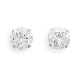 Cubic Zirconia CZ Sterling Silver Earrings - 7mm White Stud