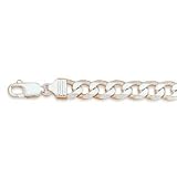 Beveled Curb 220 Chain Bracelet 8mm Sterling Silver