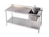 48x30 Galvanized Under Structure Workbench W/ Right Sink