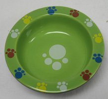TRENDY WIDE RIM CAT DISH 5 GRN - 5 Inch - Green/black