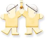 Boy Boy Silhouette Charm, Yellow/White Gold