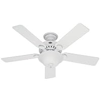 Hunter 28439 Five Minute Fan White Energy Star 52 Ceiling Fan with Light