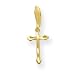 14k Small Diamond-cut Cross Pendant