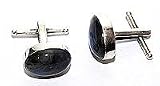 Cuff Link Pair Men Sterling Silver Labradorite Gemstone