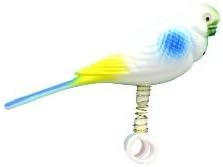 Parakeet On Spring Bird Toy