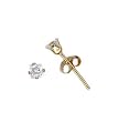 Sterling Silver Gold Plated Stud Earrings with Clear CZ - Square Stamping - 3 mm